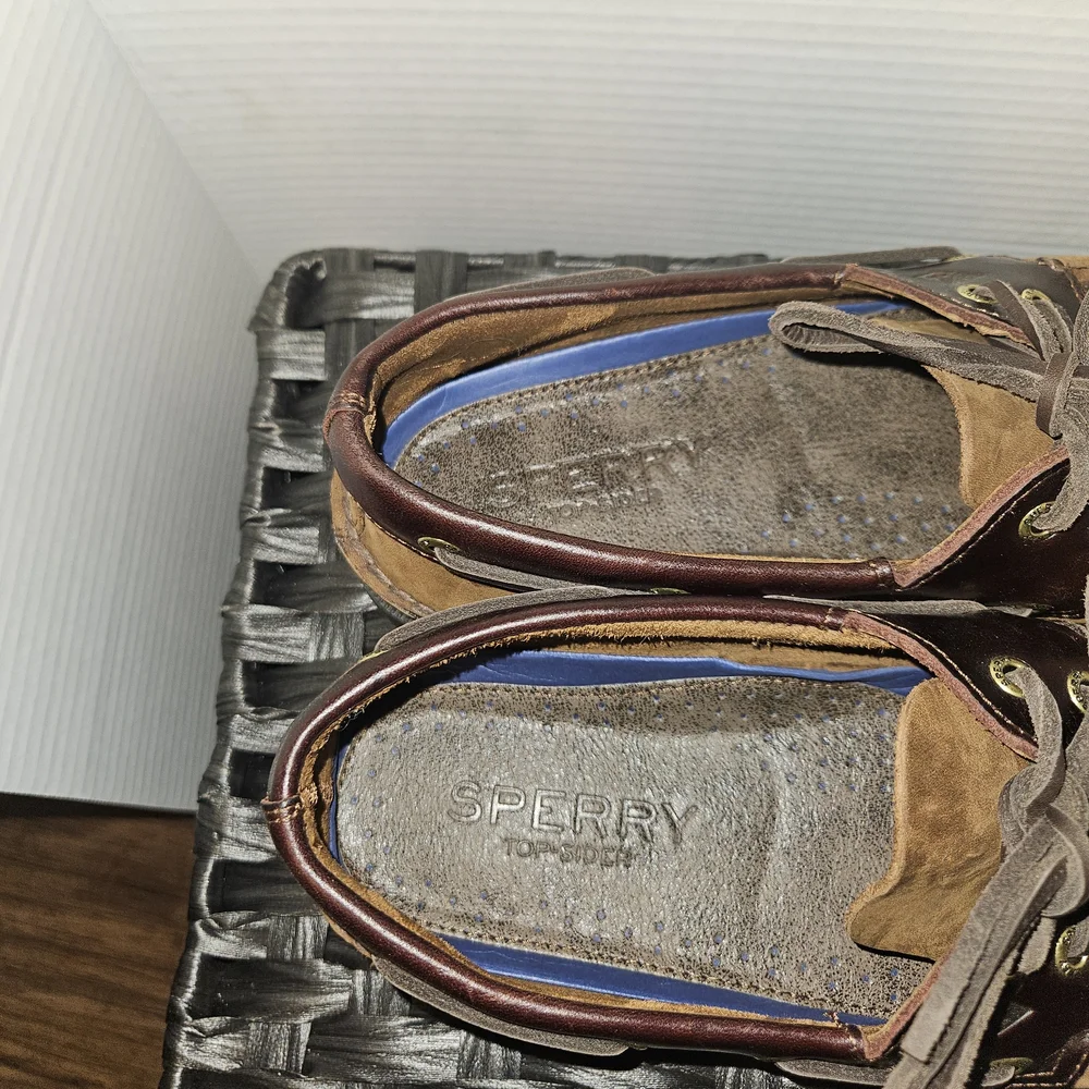 Sperry Tan and Dark Brown Boat Shoes